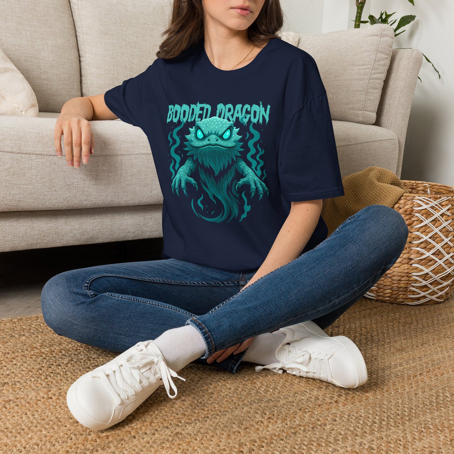 Booded Dragon T-Shirt, Ghost Bearded Dragon Shirt, Spooky Reptile Tee, Halloween Beardie Owner Gift, Lizard Lover Shirt