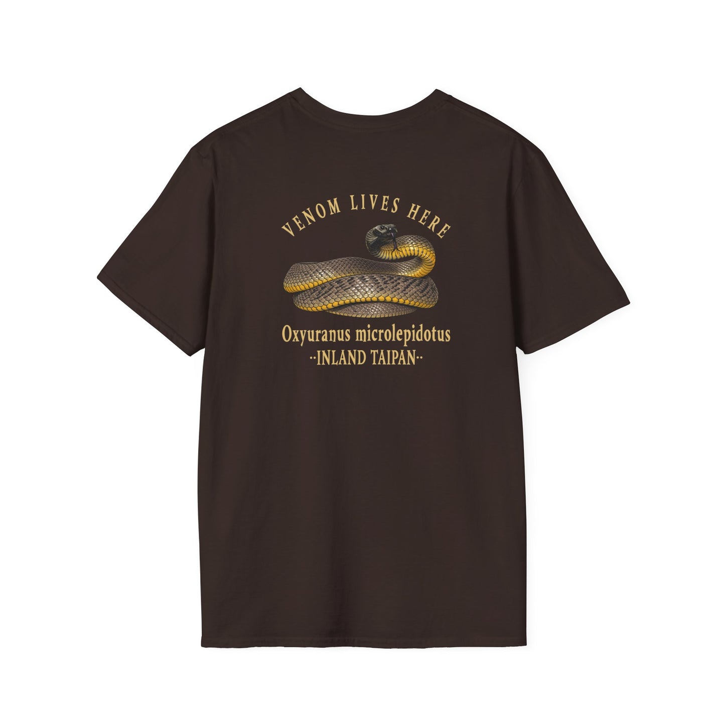 Inland Taipan T-Shirt, Venom Lives Here Shirt, Double Sided Snake Tee, Australian Reptile Shirt, Snake Lover Gift, Herping Graphic Tee