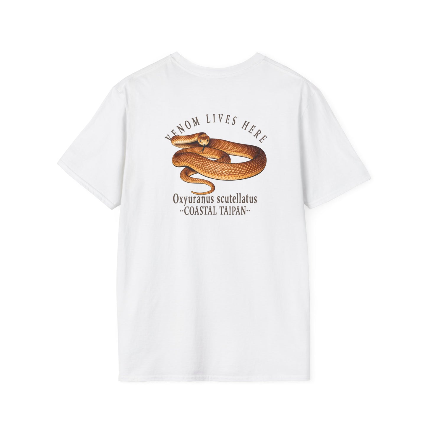 Coastal Taipan T-Shirt, Venom Lives Here Shirt, Double Sided Snake Tee, Australian Reptile Shirt, Snake Lover Gift, Herping Tee