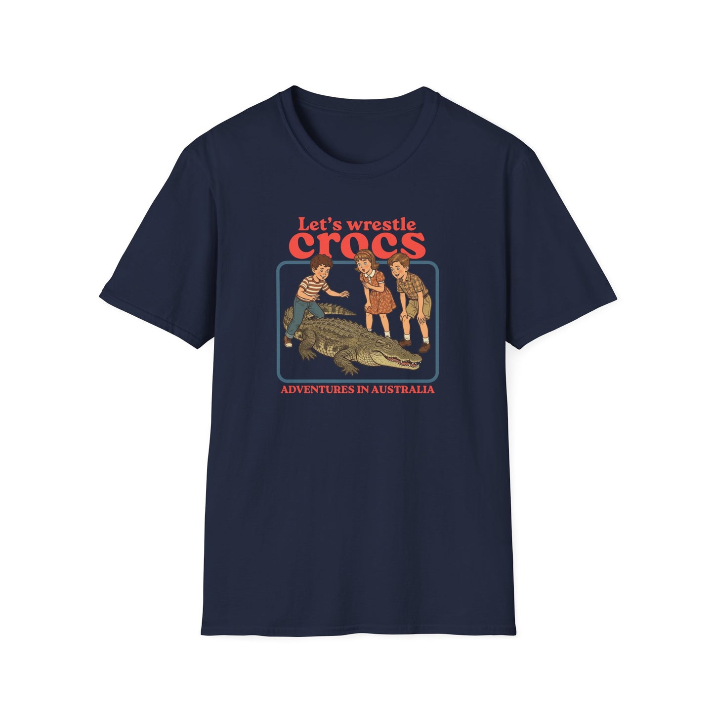 Lets Wrestle Crocs T-Shirt, Funny Crocodile Shirt, Australian Crocodile Tee, Retro Croc Shirt, Aussie Wildlife Humor Shirt, Outback Croc Tee