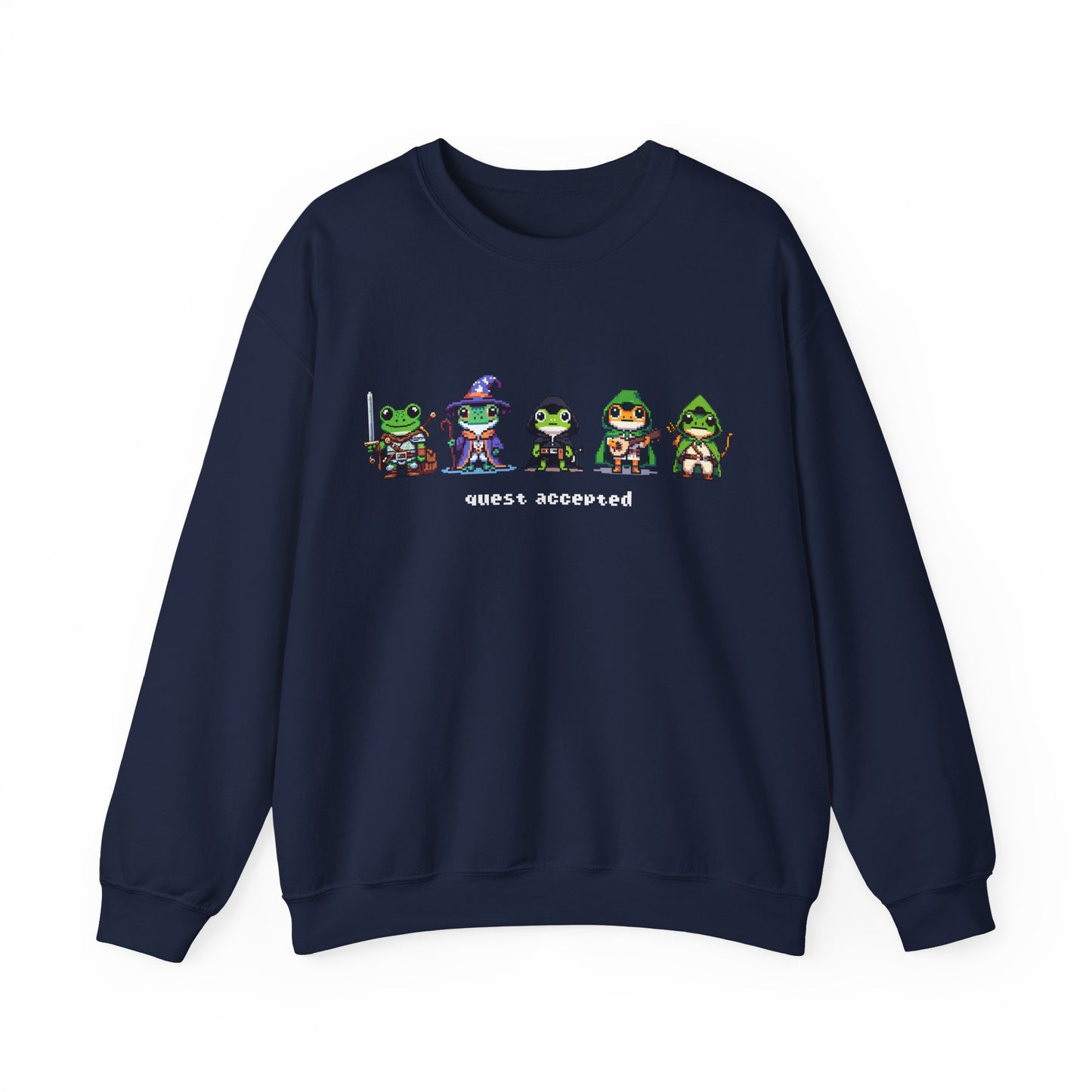 Quest Accepted | Retro Fantasy Frog Pixel Art | Unisex Crewneck Sweatshirt