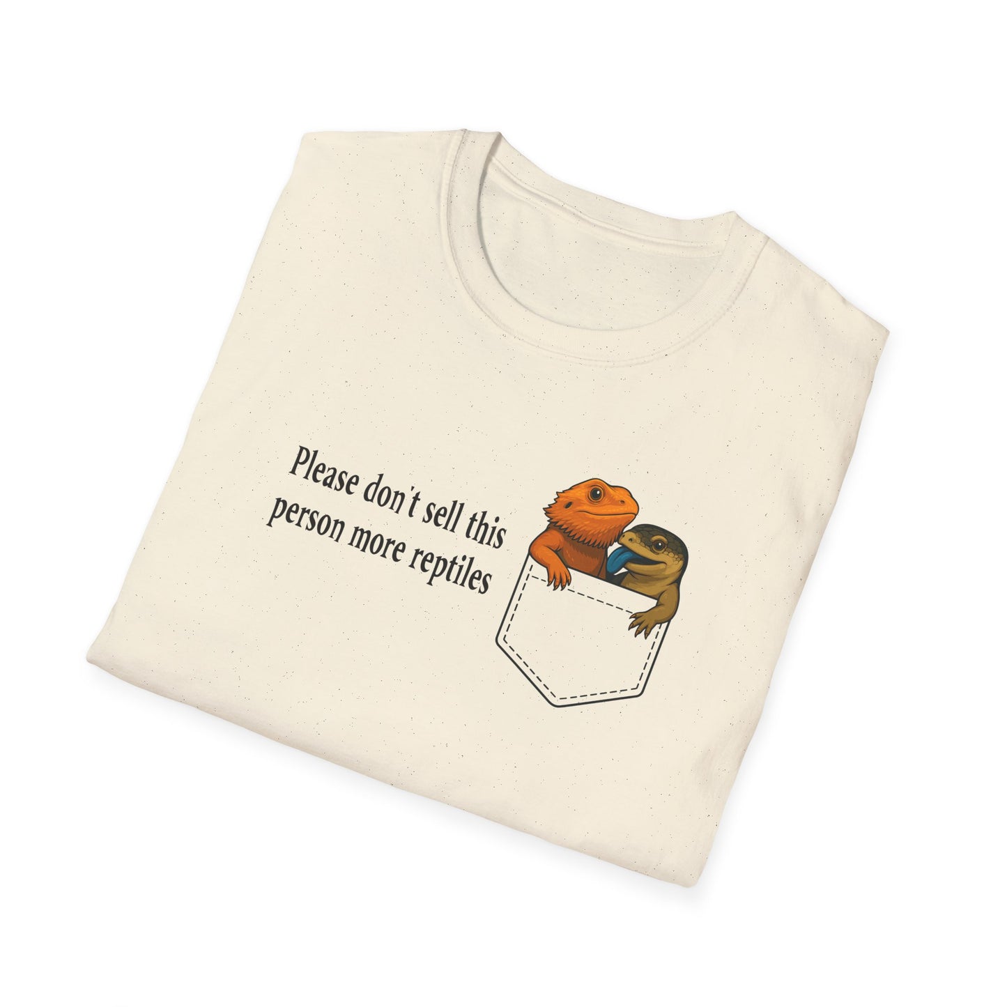 Reptile Addict T-Shirt Please Don’t Sell Me More Reptiles Funny Shirt, Bearded Dragon & Lizard Pocket Tee, Herpetology Gift