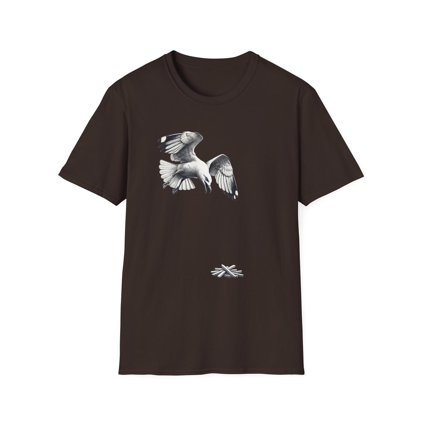 Seagull Chip T-Shirt, Seagull French Fry Shirt, Bird Lover Tee, Beach Bird Graphic Shirt, Coastal Wildlife Tee, Ocean Animal Gift