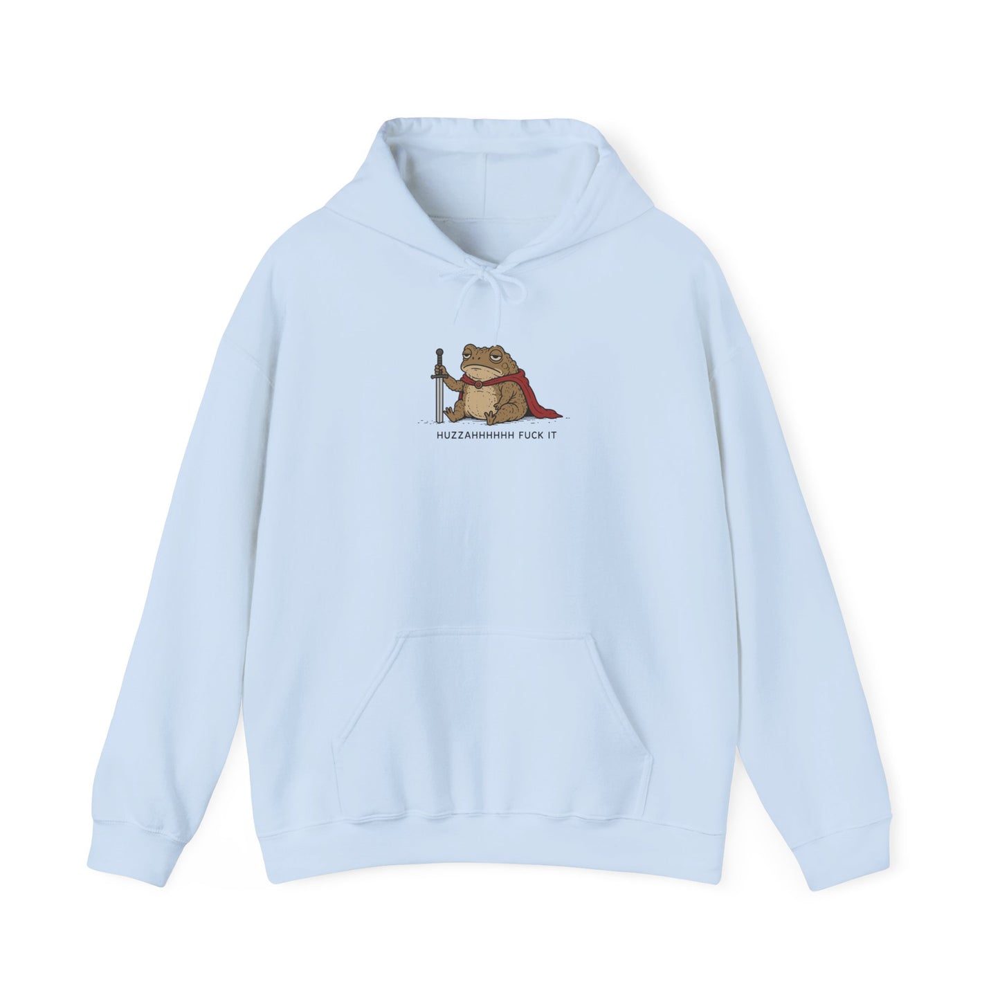 Huzzah Toad Hoodie, Funny Frog Hoodie, Medieval Frog Hoodie, Knight Frog Hoodie, Meme Hoodie, Goblincore Hoodie, Fantasy Animal Sweatshirt