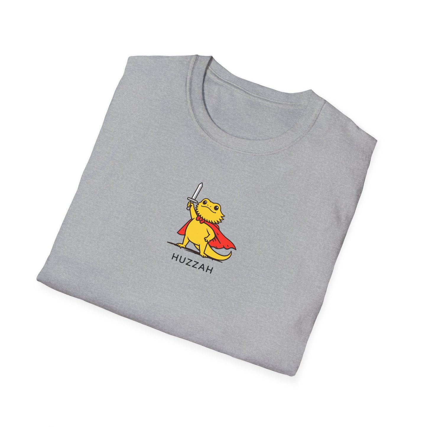 Huzzah Bearded Dragon T-Shirt, Funny Bearded Dragon Shirt, Cute Lizard Knight Tee, Reptile Lover Gift Shirt, Fantasy Lizard T-Shirt