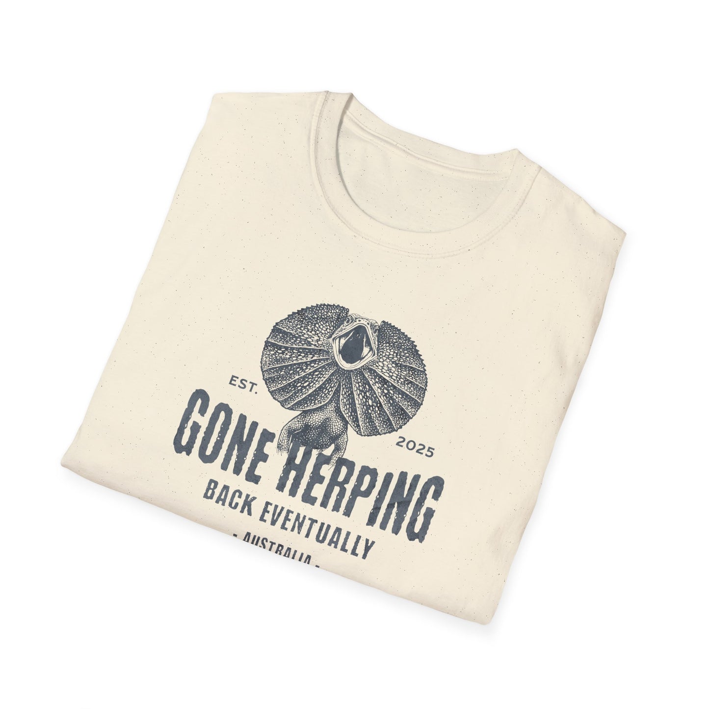 Frilled Lizard Gone Herping T-Shirt, Reptile Lover Shirt, Field Herping Tee, Frill Neck Lizard Gift, Australian Wildlife Graphic Tee