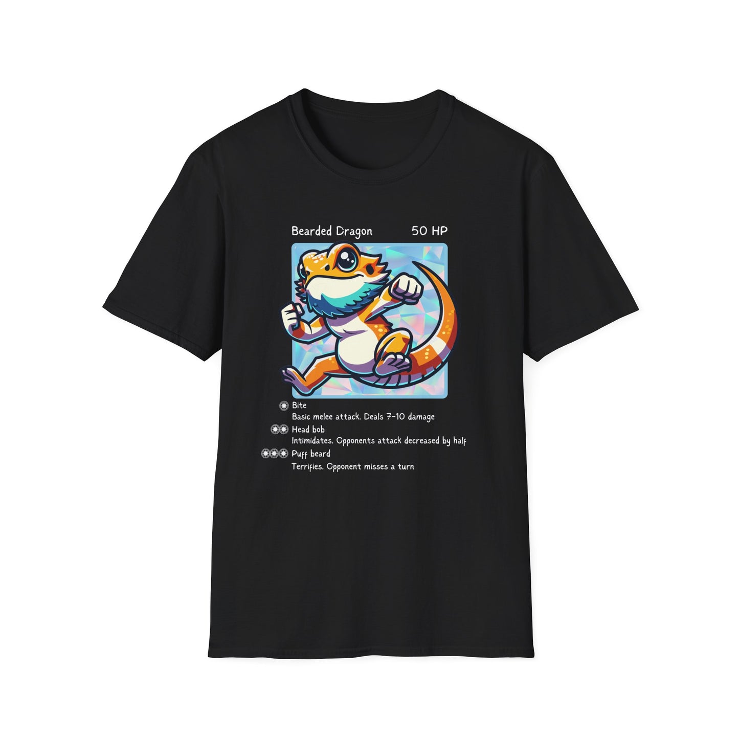 Bearded Dragon Trading Card T-Shirt, Reptile Gamer Shirt, Beardie Owner Tee, Lizard Battle Card Shirt, Reptile Lover Gift