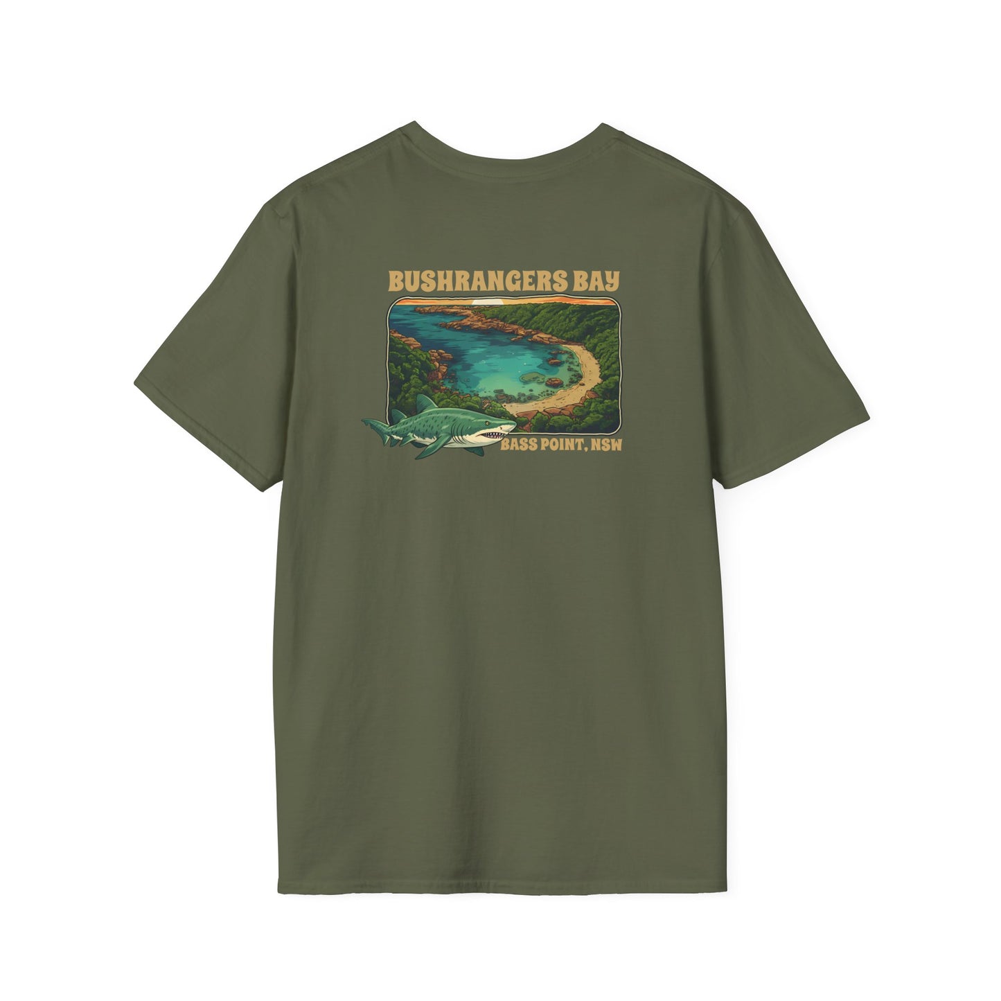 Grey Nurse Shark T-Shirt, Bushrangers Bay Shirt, Bass Point NSW Tee, Australian Coastal Wildlife Shirt, Shark Lover Gift, Back Print Tee