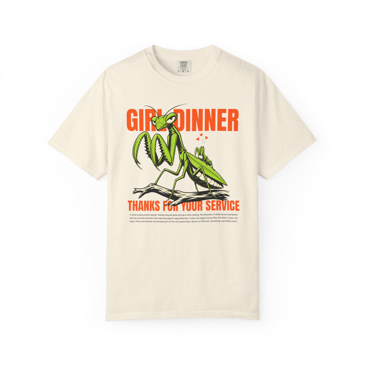 Praying Mantis Girl Dinner Shirt, Comfort Colors Mantis Tee, Funny Insect T Shirt, Dark Humor Bug Shirt, Entomology Gift, Bug Lover Tee