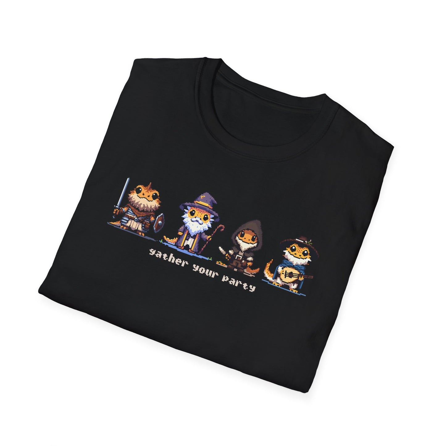 Bearded Dragon RPG T-Shirt, Gather Your Party Shirt, Reptile Lover Tee, DnD Inspired Lizard Shirt, Fantasy Animal Graphic Tee