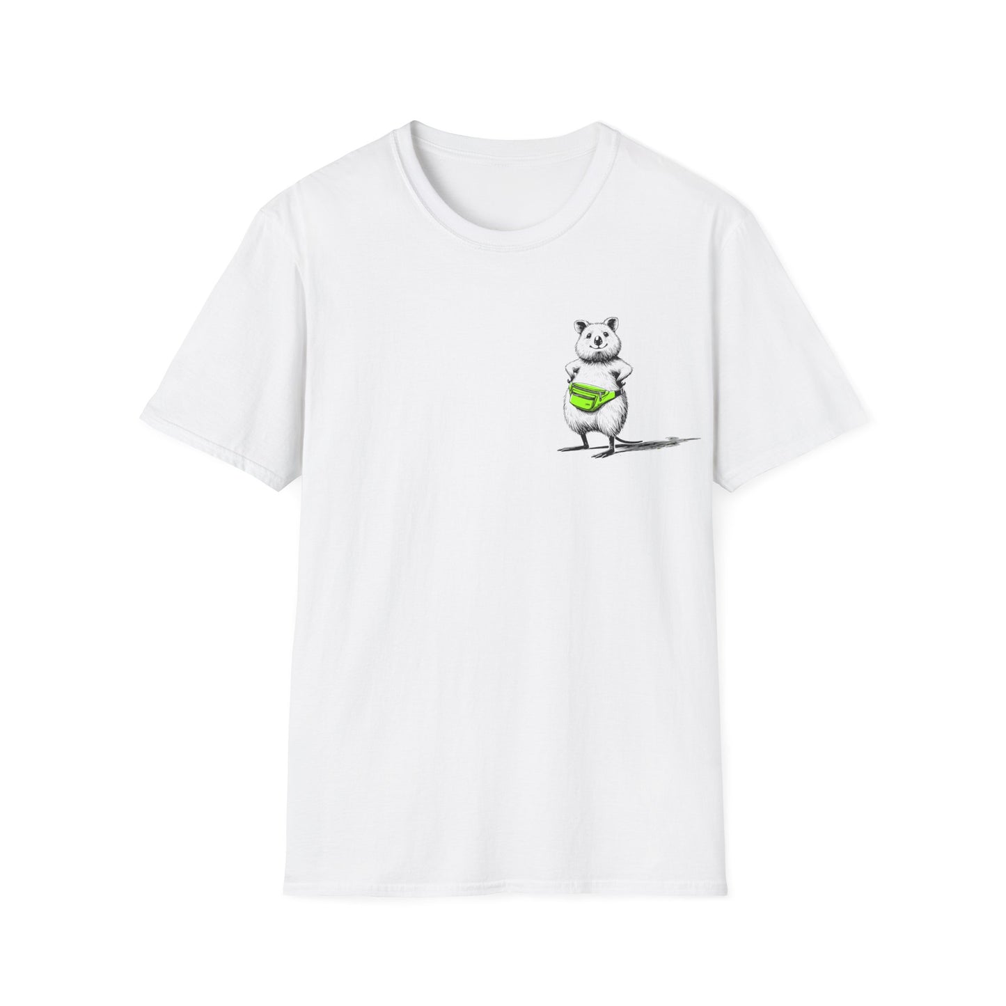 Quokka T-Shirt – Whimsical Quokka Wearing a Bum Bag Funny Australian Tee