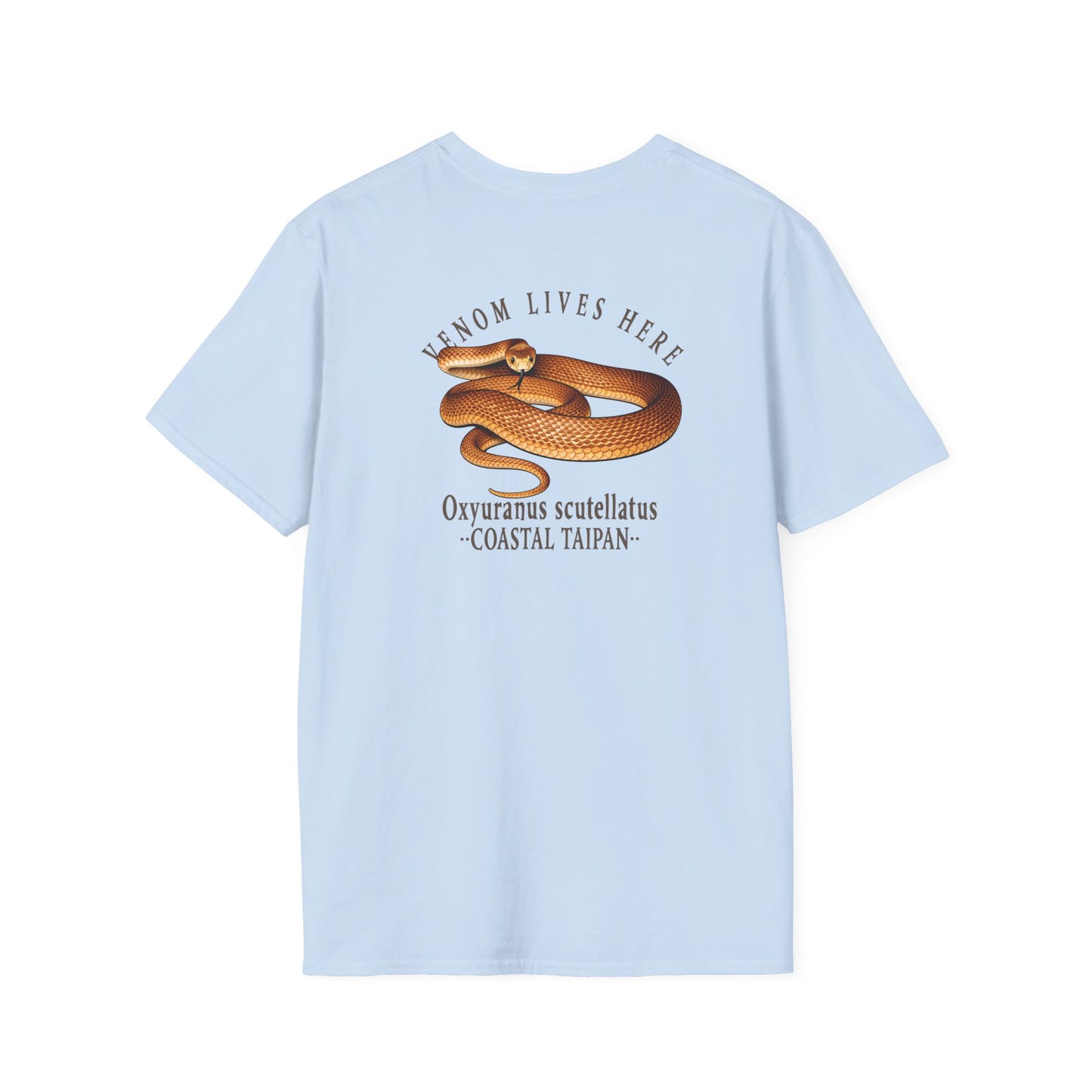 Coastal Taipan T-Shirt, Venom Lives Here Shirt, Double Sided Snake Tee, Australian Reptile Shirt, Snake Lover Gift, Herping Tee