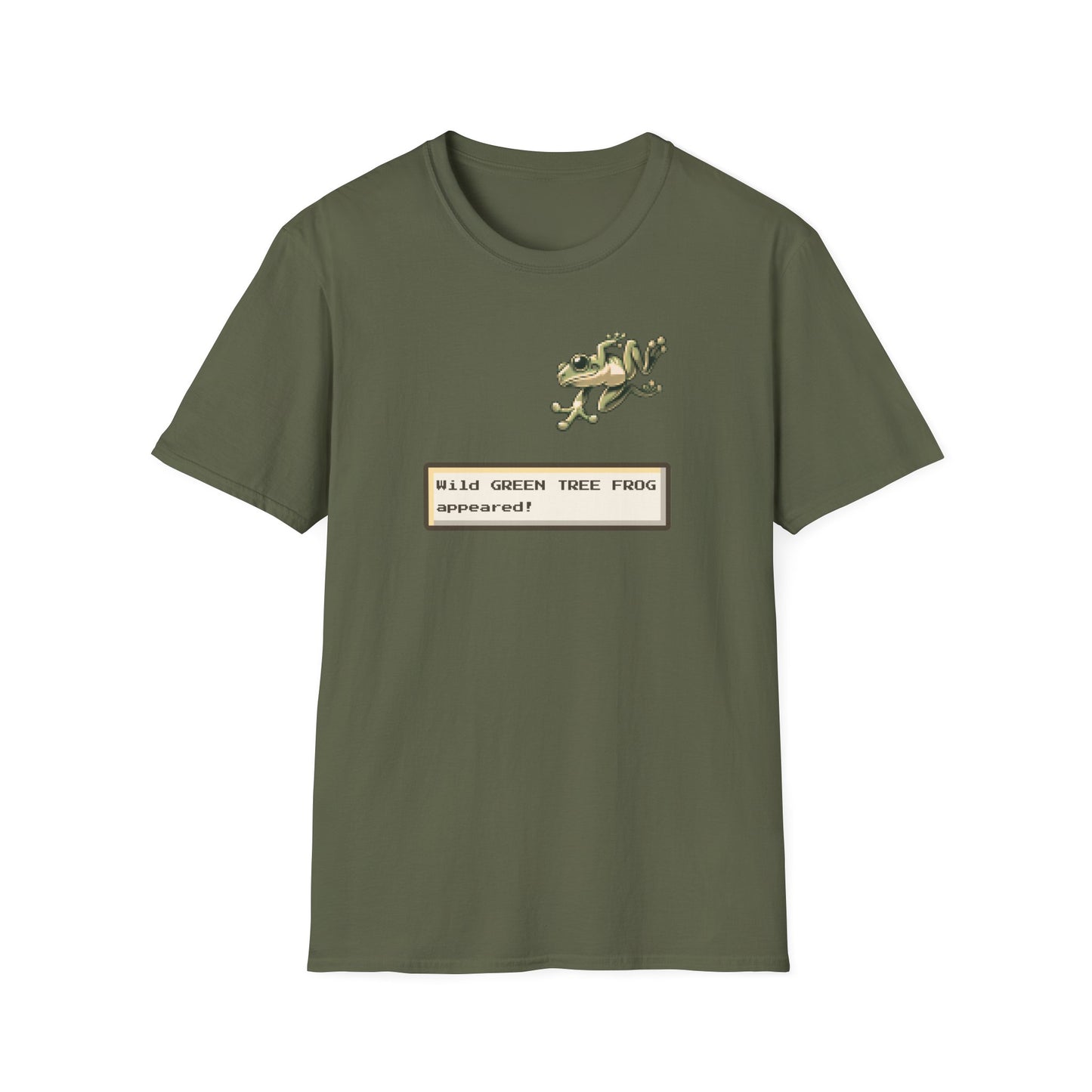 Green Tree Frog Gaming T-Shirt, Retro RPG Frog Shirt, Wild Encounter Tee, Pixel Frog Shirt, Gamer Animal Tee, Frog Lover Gift