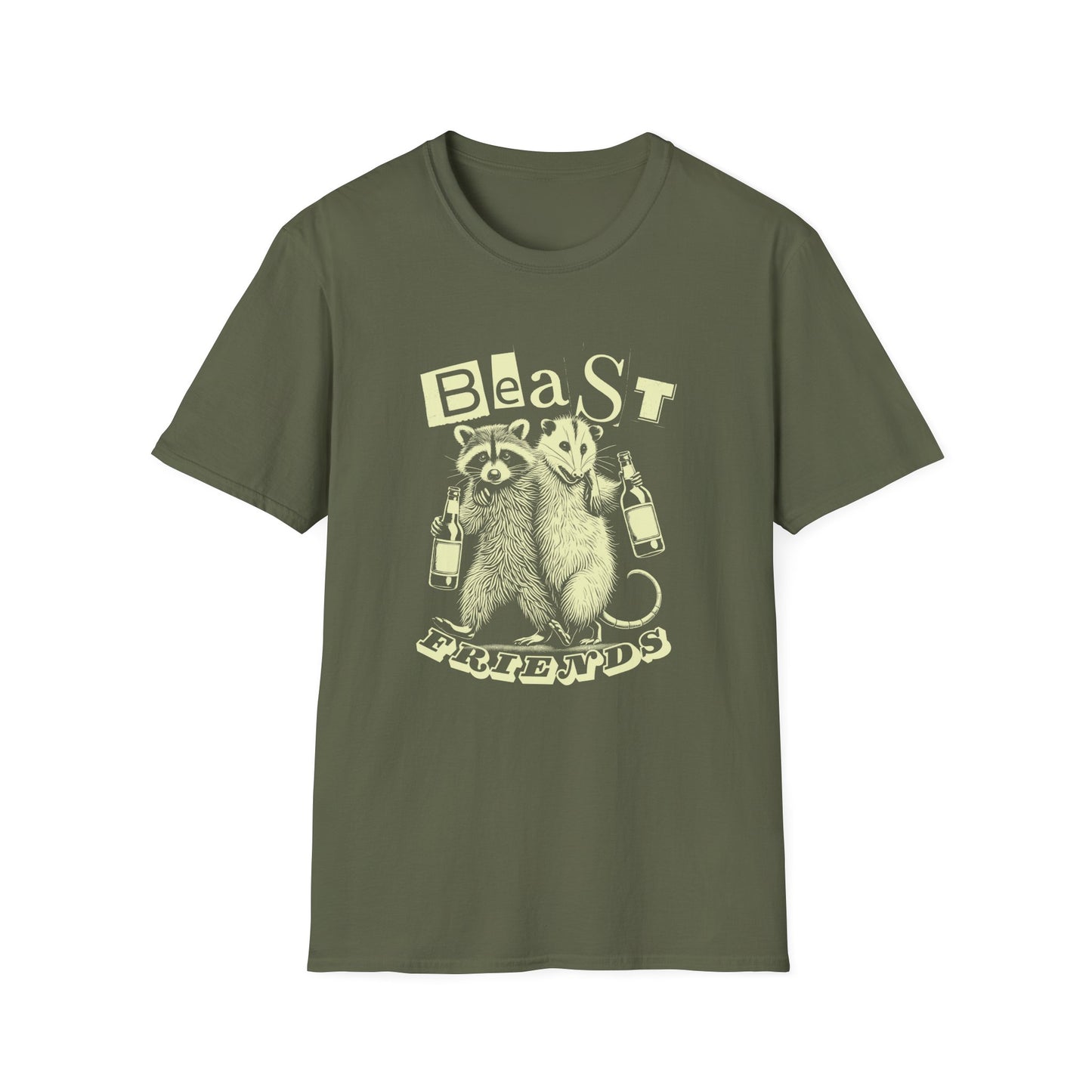 Beast Friends T-Shirt – Raccoon and Opossum Funny Animal Lover Tee