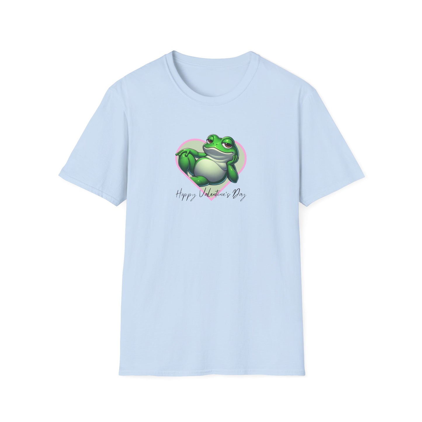 Hoppy Valentine's Day Frog Unisex Softstyle T-Shirt, Frog lover gift, Pet valentine's shirt, reptile keeper, frog mama