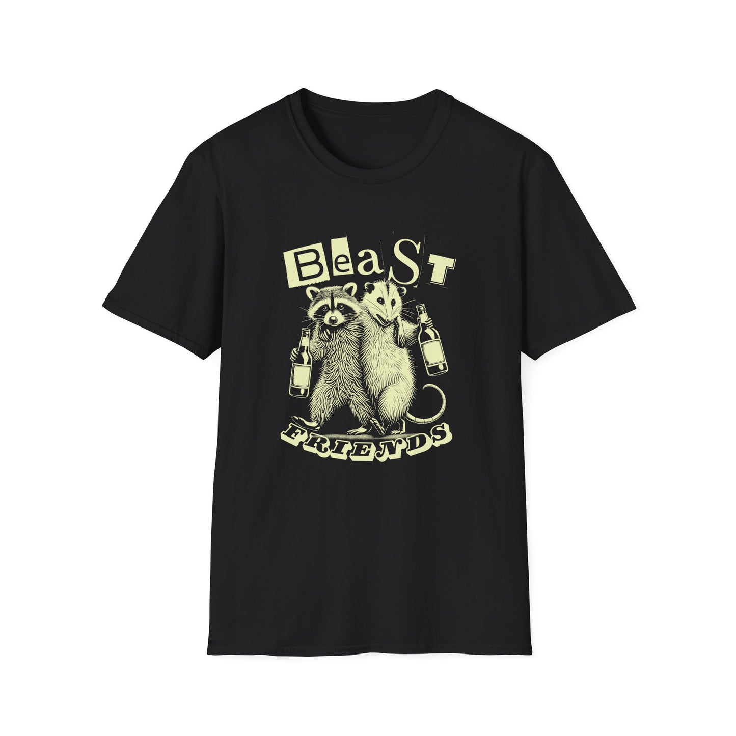 Beast Friends T-Shirt – Raccoon and Opossum Funny Animal Lover Tee