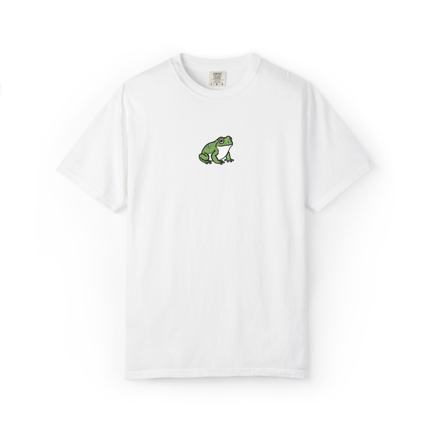 Green Tree Frog Embroidered Comfort Colors T-Shirt, Cute Frog Shirt, Amphibian Lover Tee, Frog Lover Gift, Biology Embroidered Shirt
