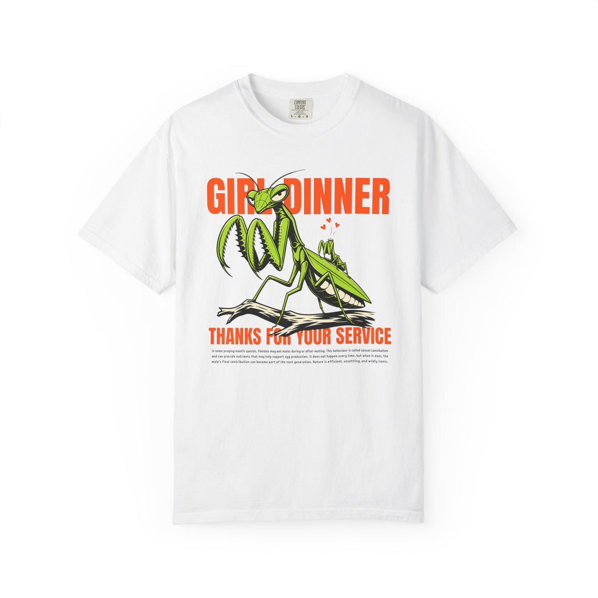 Praying Mantis Girl Dinner Shirt, Comfort Colors Mantis Tee, Funny Insect T Shirt, Dark Humor Bug Shirt, Entomology Gift, Bug Lover Tee