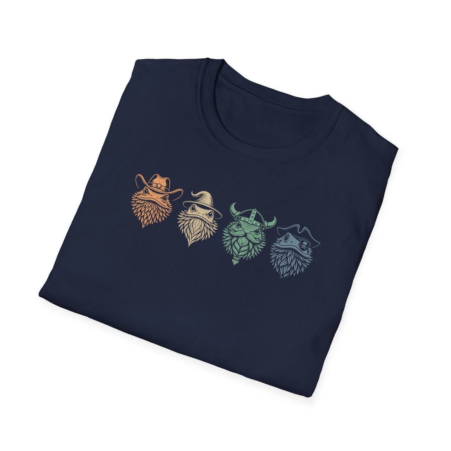 Whimsical Bearded Dragon T-Shirt Funny Reptile Shirt, Bearded Dragon Heads Tee, Cute Lizard Graphic, Herpetology Gift