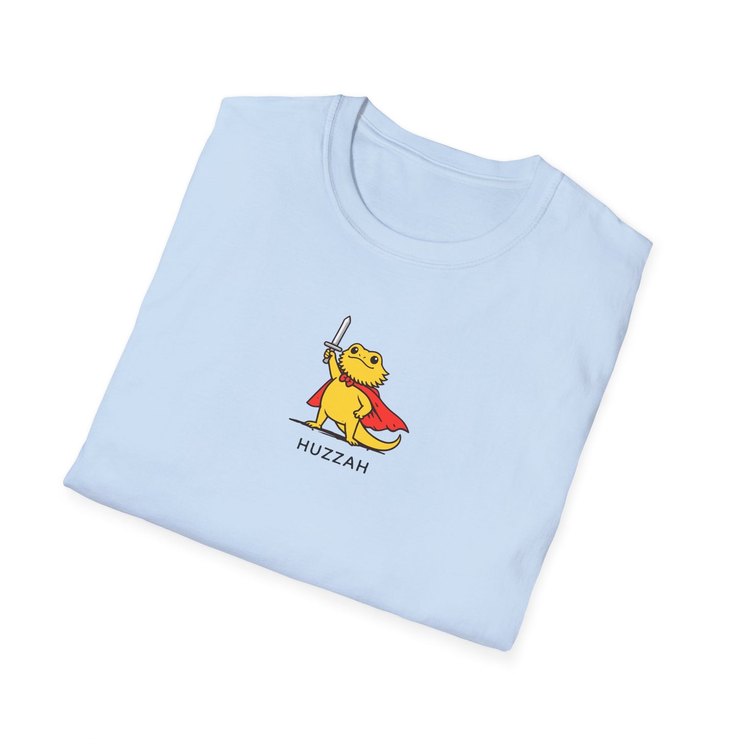 Huzzah Bearded Dragon T-Shirt, Funny Bearded Dragon Shirt, Cute Lizard Knight Tee, Reptile Lover Gift Shirt, Fantasy Lizard T-Shirt