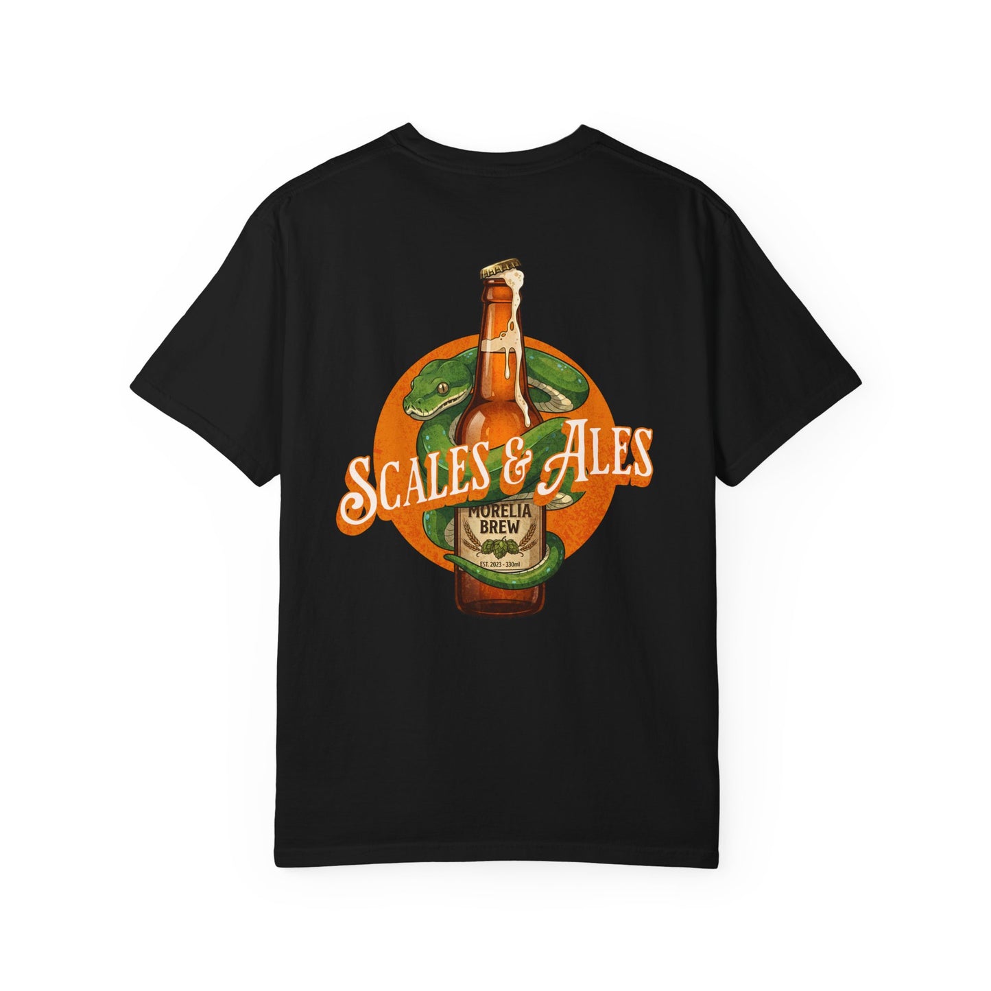 Scales and Ales Shirt, Green Tree Python Comfort Colors Tee, Snake Beer Shirt, Reptile Lover Gift, Double Sided Graphic T Shirt, Beer Lover