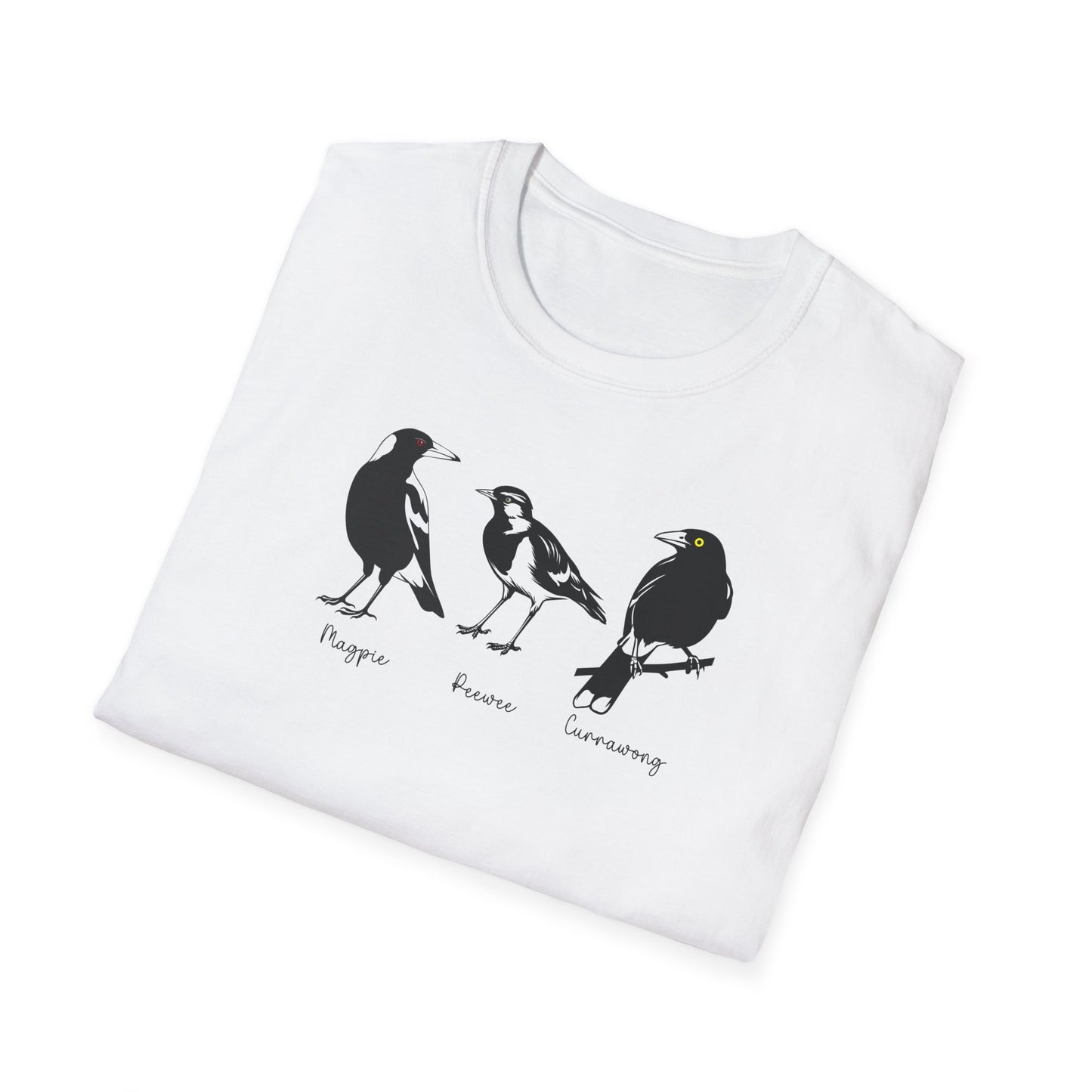 Australian Bird T-Shirt Magpie Peewee Currawong Shirt, Bird Nerd Tee, Black And White Birds Shirt, Aussie Bird Lover Gift