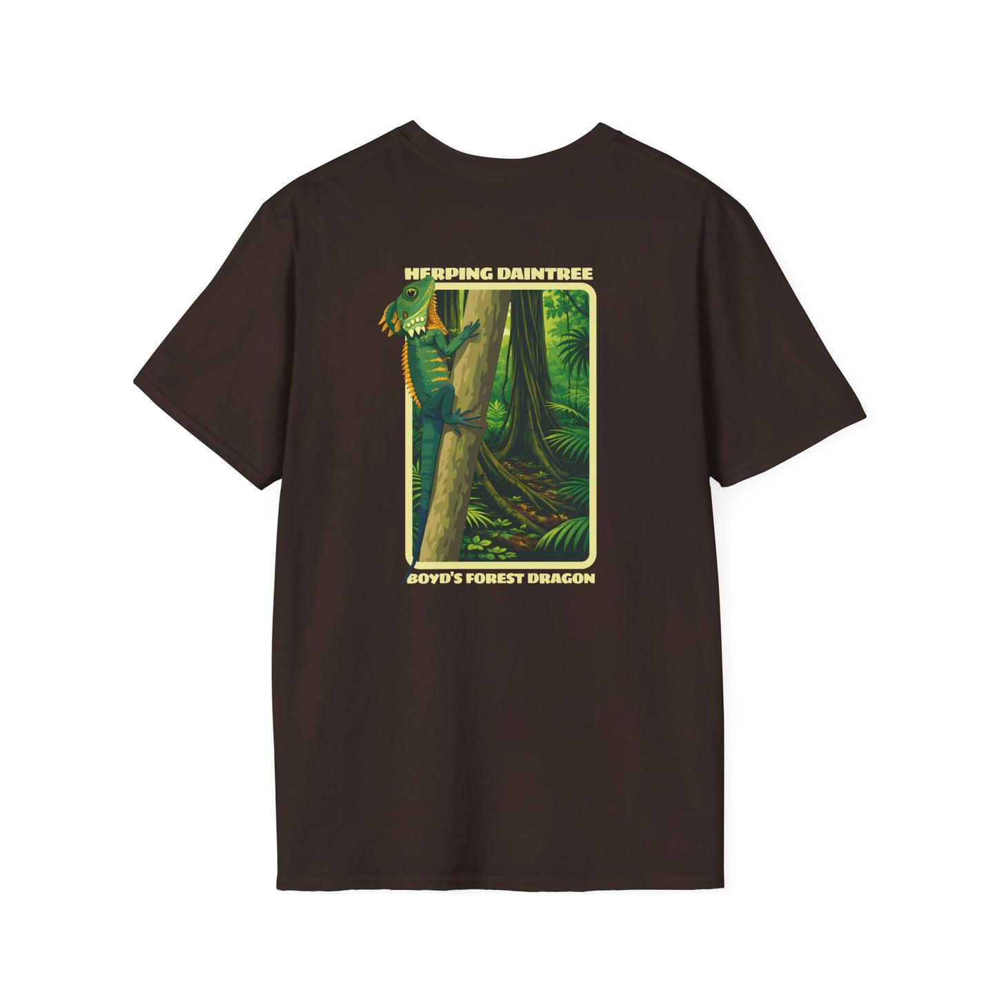 Boyd’s Forest Dragon T-Shirt, Herping Daintree Shirt, Australian Reptile Tee, Rainforest Wildlife Shirt, Lizard Lover Gift, Back Print Tee