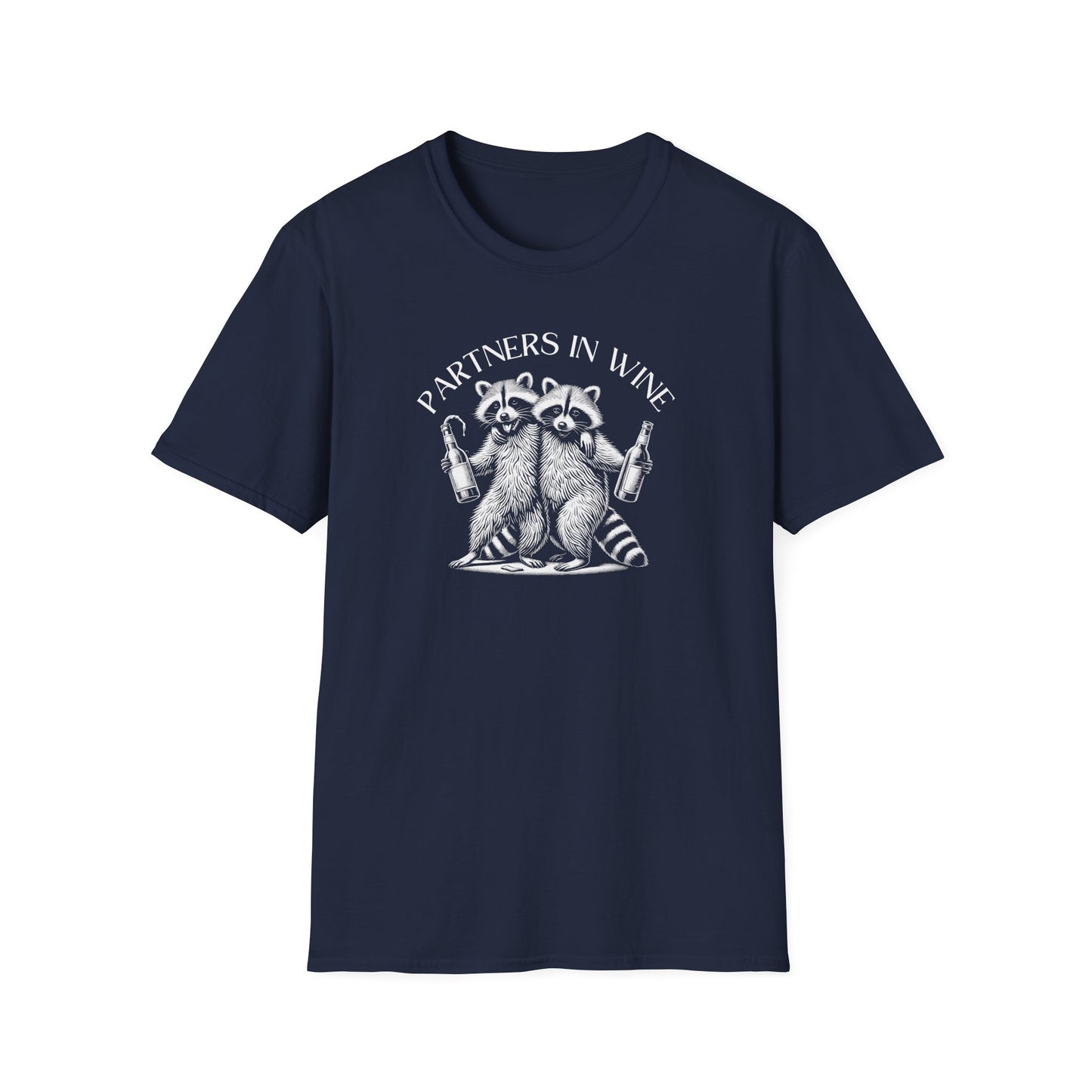 Partners In Wine Raccoon T-Shirt, Raccoon Lover Shirt, Trash Panda Tee, Wine Shirt, Animal Graphic Tee, Best Friend Gift
