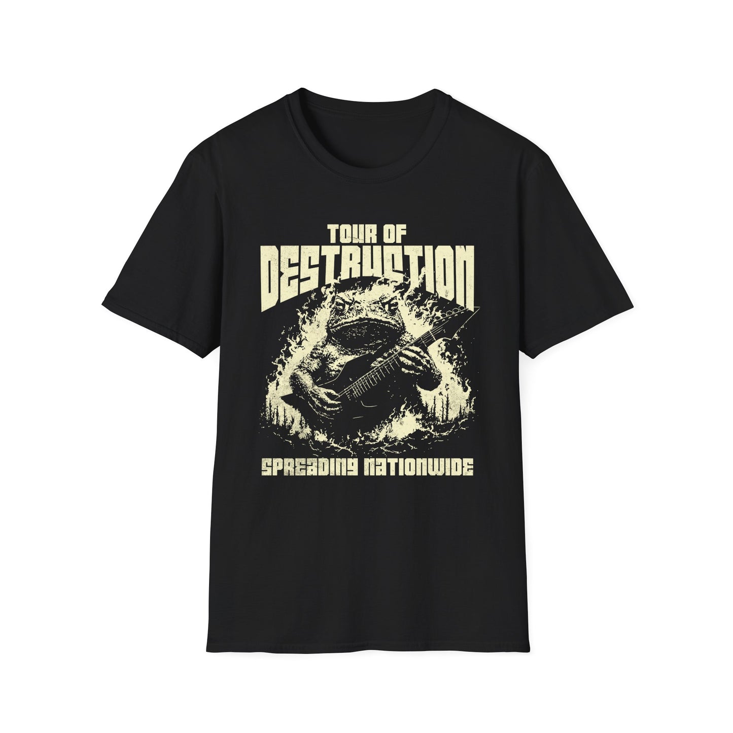 Cane Toad Tour of Destruction T-Shirt, Funny Frog Band Tee, Double Sided Graphic Shirt, Metal Frog Shirt, Australian Wildlife Humor Tee