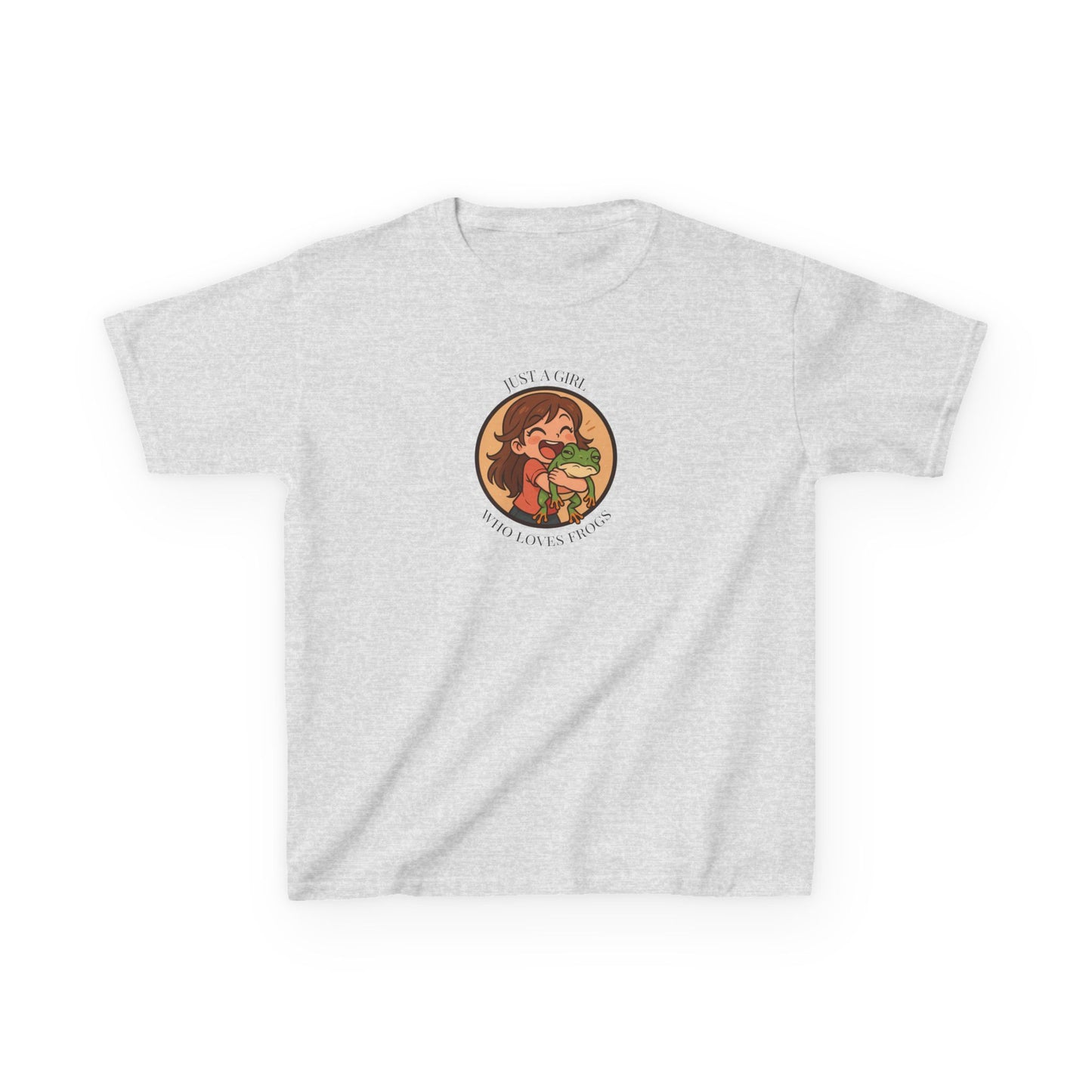 Kids Frog T-Shirt | Just a Girl Who Loves Frogs | Cute Frog Lover Shirt for Kids | Kawaii Animal Tee | Nature Girl Top