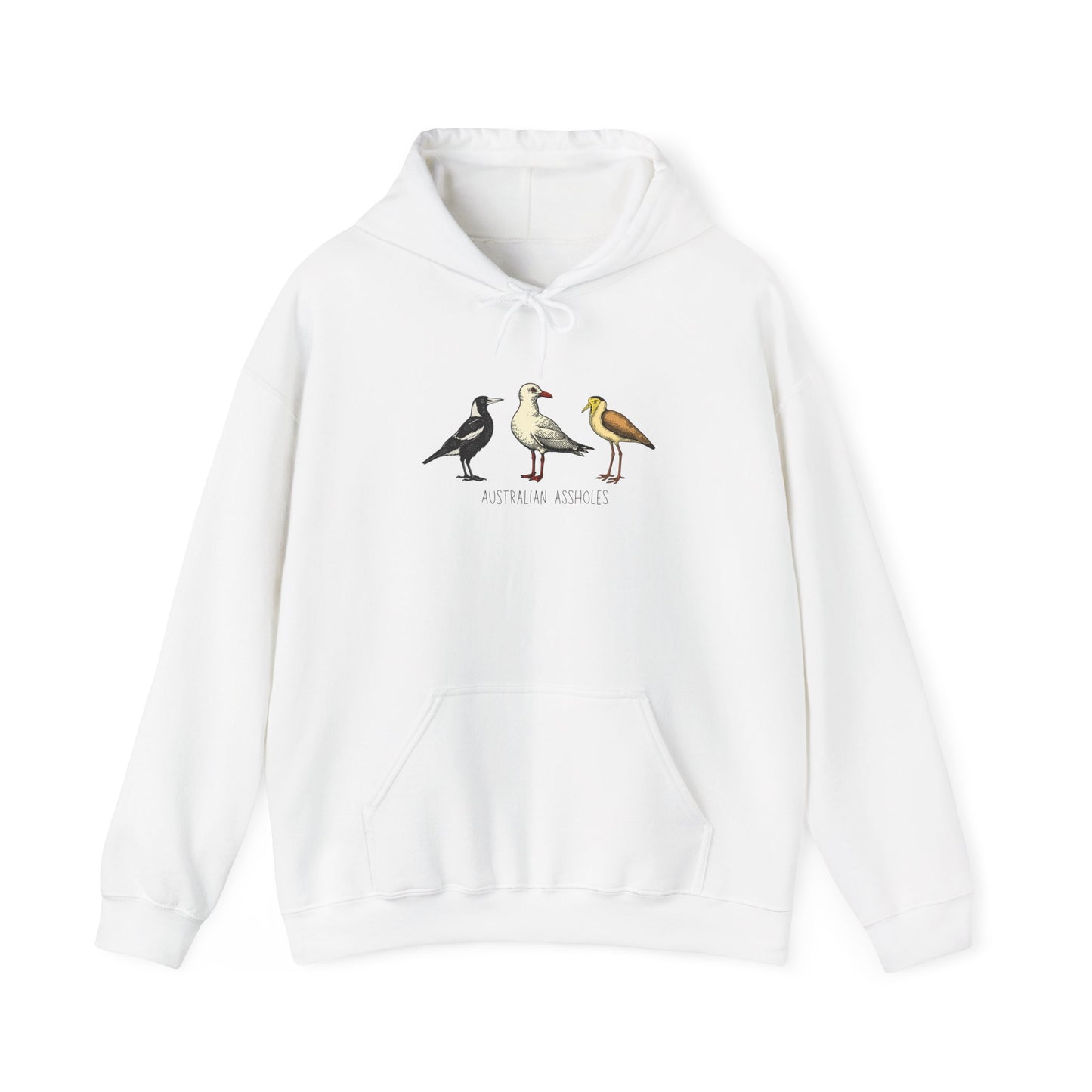 Australian Assholes Hoodie, Funny Australian Bird Hoodie, Magpie Hoodie, Bin Chicken Hoodie, Seagull Hoodie, Aussie Humor Sweatshirt, Bird Nerd Hoodie