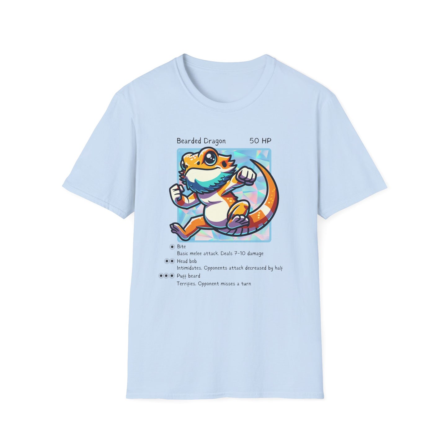 Bearded Dragon Trading Card T-Shirt, Reptile Gamer Shirt, Beardie Owner Tee, Lizard Battle Card Shirt, Reptile Lover Gift