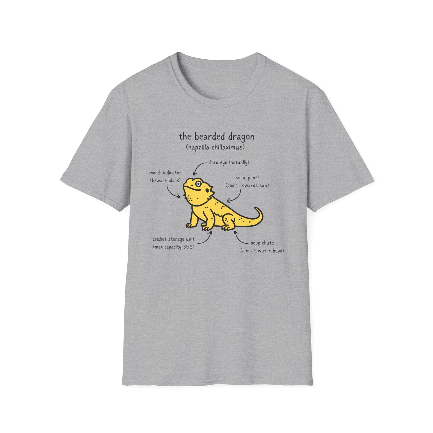 Anatomy of a Bearded Dragon T-Shirt, Reptile Lover Shirt, Beardie Owner Tee, Lizard Diagram Shirt, Herpetology Gift