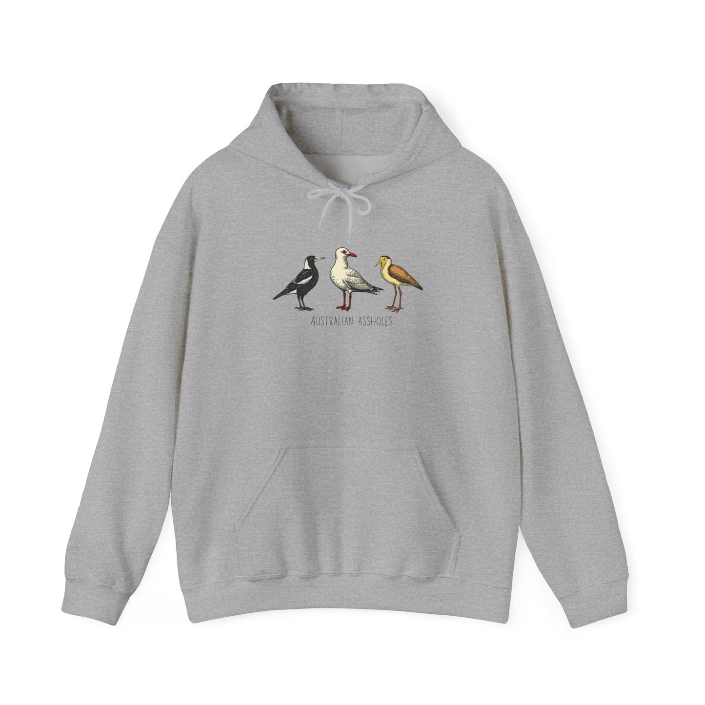 Australian Assholes Hoodie, Funny Australian Bird Hoodie, Magpie Hoodie, Bin Chicken Hoodie, Seagull Hoodie, Aussie Humor Sweatshirt, Bird Nerd Hoodie