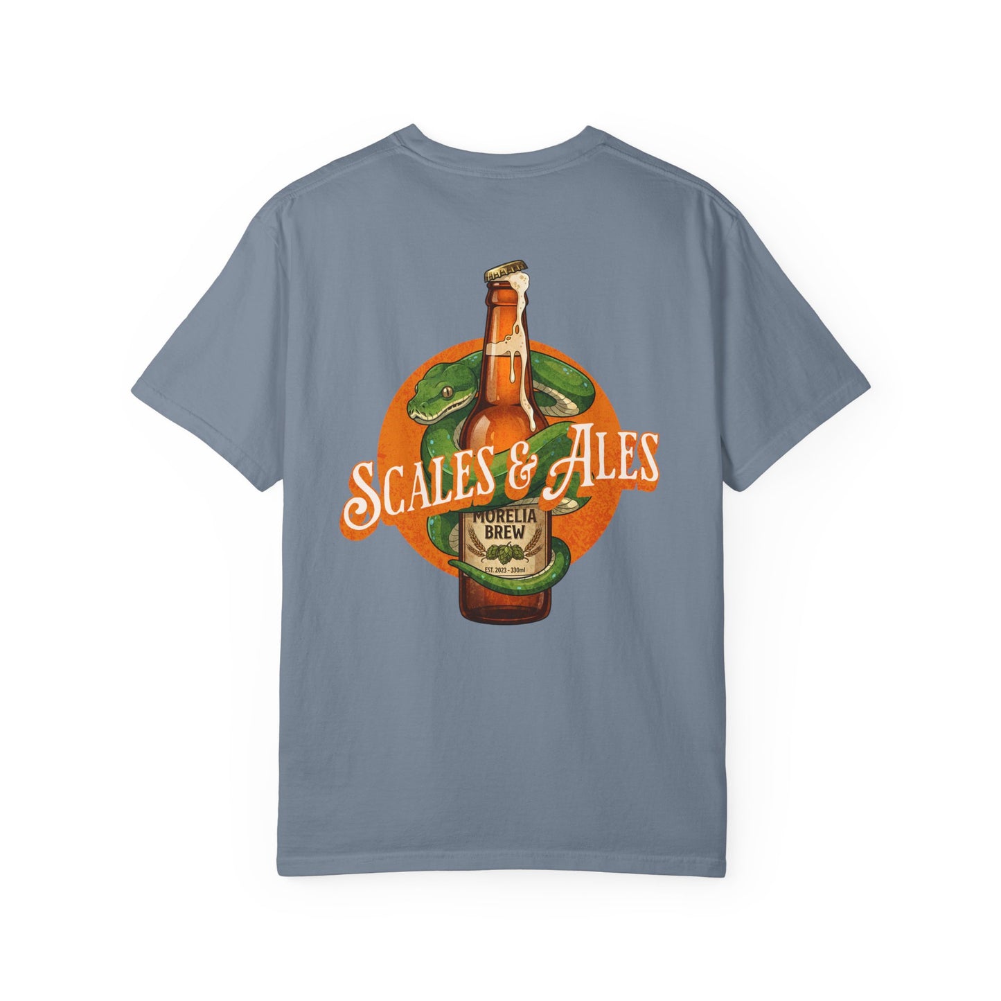 Scales and Ales Shirt, Green Tree Python Comfort Colors Tee, Snake Beer Shirt, Reptile Lover Gift, Double Sided Graphic T Shirt, Beer Lover