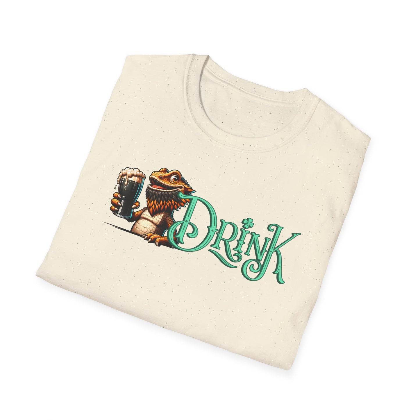 Bearded Dragon St Patrick’s Day T-Shirt, Reptile Lover Shirt, Lizard Drinking Tee, St Paddy’s Day Party Shirt, Green Beer Tee