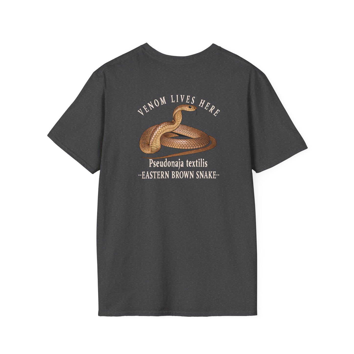 Eastern Brown Snake T-Shirt, Venom Lives Here Shirt, Double Sided Snake Tee, Australian Reptile Shirt, Snake Lover Gift, Herping Tee
