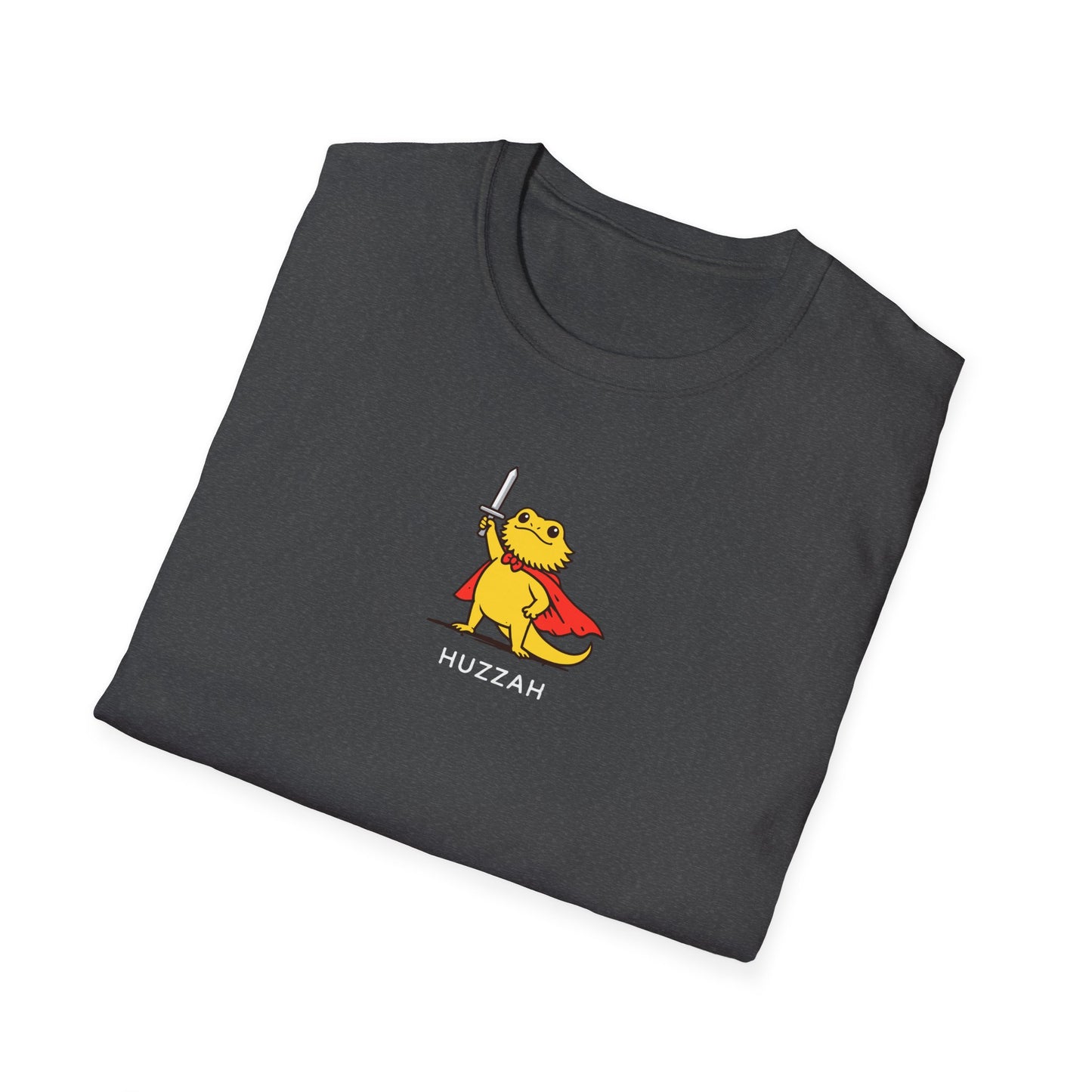 Huzzah Bearded Dragon T-Shirt, Funny Bearded Dragon Shirt, Cute Lizard Knight Tee, Reptile Lover Gift Shirt, Fantasy Lizard T-Shirt