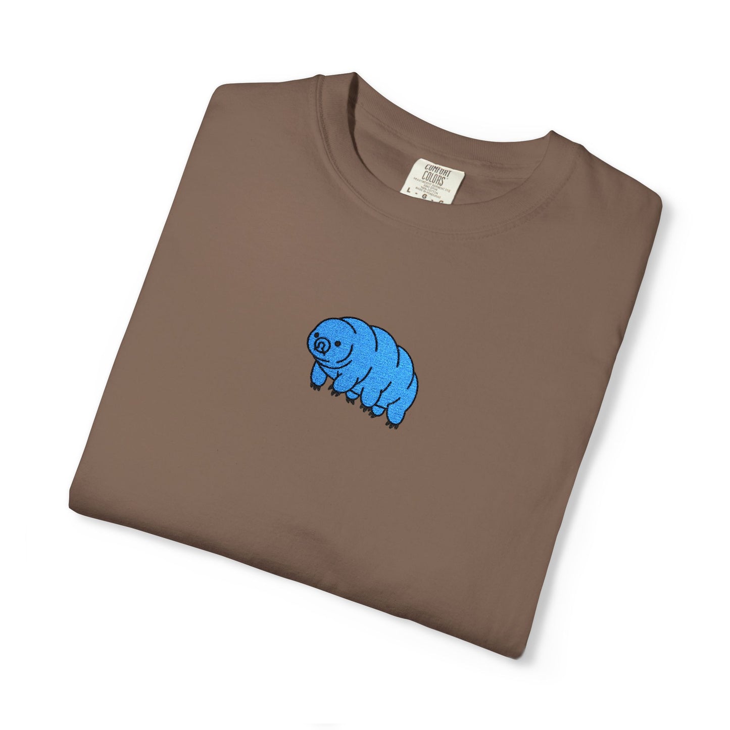 Tardigrade Embroidered Comfort Colors T-Shirt, Cute Water Bear Shirt, Science Nerd Tee, Biology Gift, Microbiology Embroidered Shirt