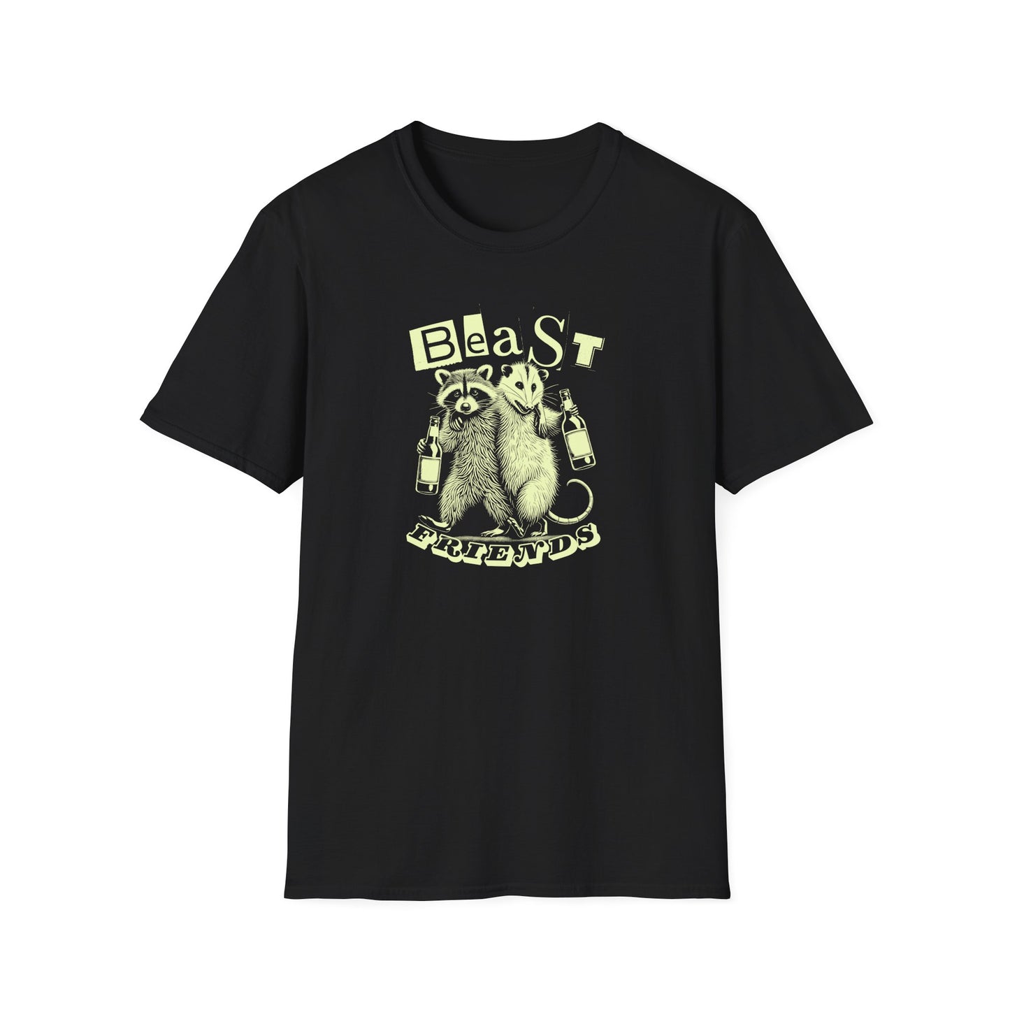 Raccoon Opossum Beast Friends T-Shirt, Funny Trash Panda Opossum Tee, Party Animal Shirt, Drinking Animal Tee, Chaos Friends Gift