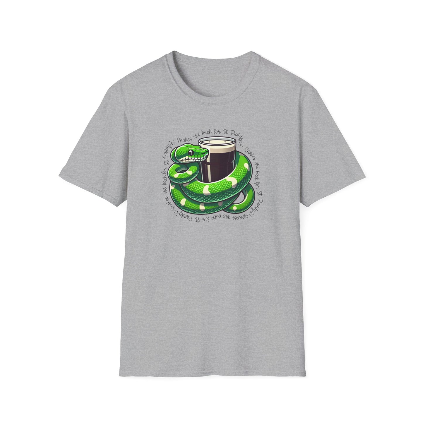 Green Python St Patrick’s Day T-Shirt, Snakes Are Back For St Paddy’s Shirt, Reptile Lover Tee, Snake Beer Party Shirt, Irish Pub Tee