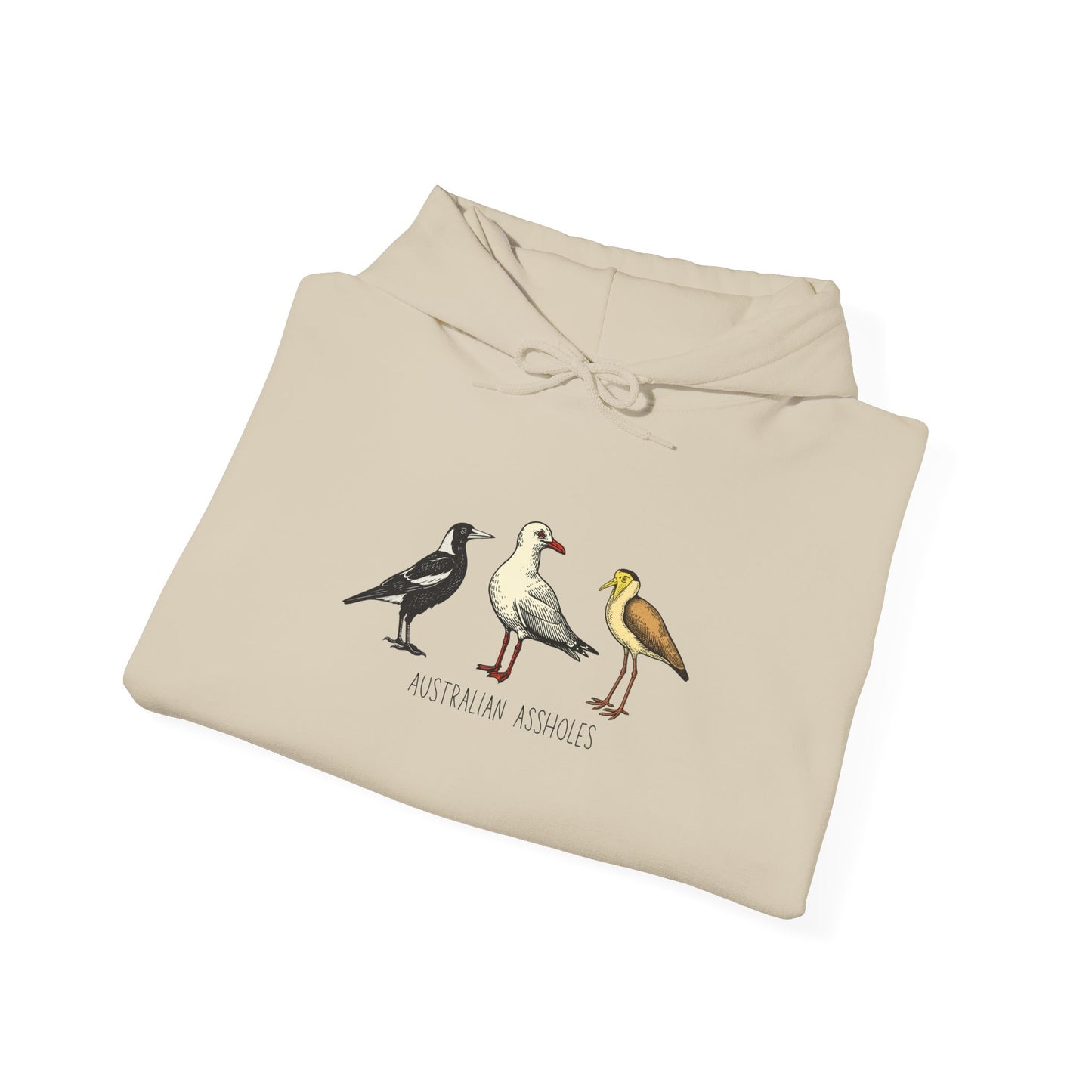 Australian Assholes Hoodie, Funny Australian Bird Hoodie, Magpie Hoodie, Bin Chicken Hoodie, Seagull Hoodie, Aussie Humor Sweatshirt, Bird Nerd Hoodie