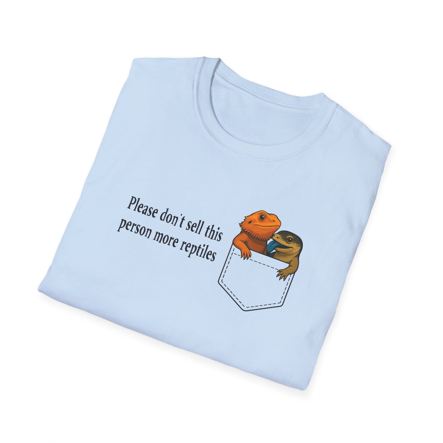 Reptile Addict T-Shirt Please Don’t Sell Me More Reptiles Funny Shirt, Bearded Dragon & Lizard Pocket Tee, Herpetology Gift