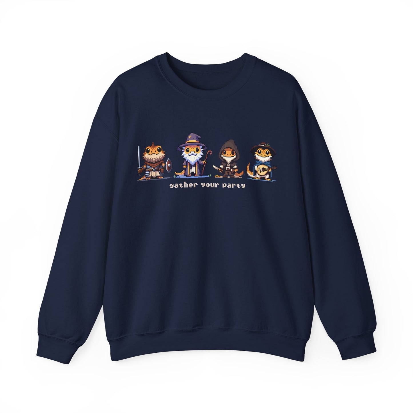 Gather Your Party | Bearded Dragon Pixel Art | Unisex Crewneck Sweatshirt