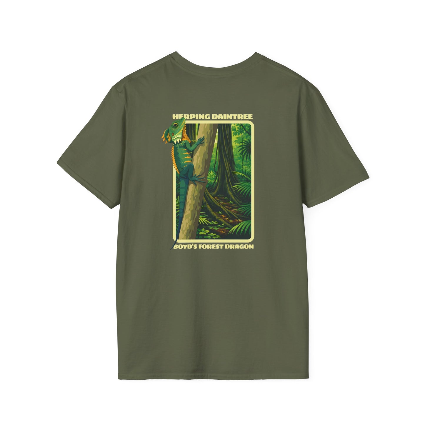 Boyd’s Forest Dragon T-Shirt, Herping Daintree Shirt, Australian Reptile Tee, Rainforest Wildlife Shirt, Lizard Lover Gift, Back Print Tee
