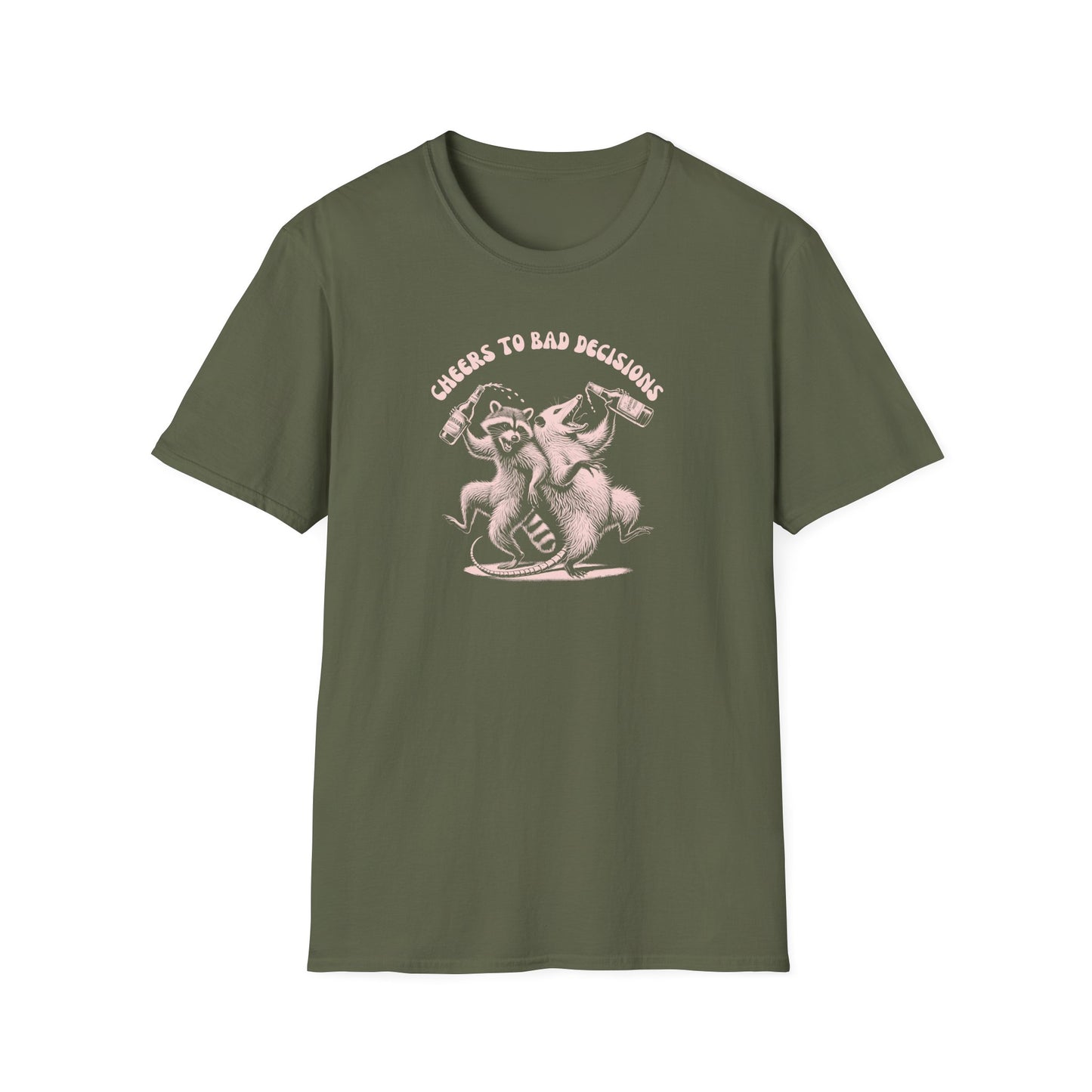 Raccoon Opossum T-Shirt, Cheers To Bad Decisions Shirt, Trash Panda And Possum Tee, Animal Lover Shirt, Wildlife Drinking Tee