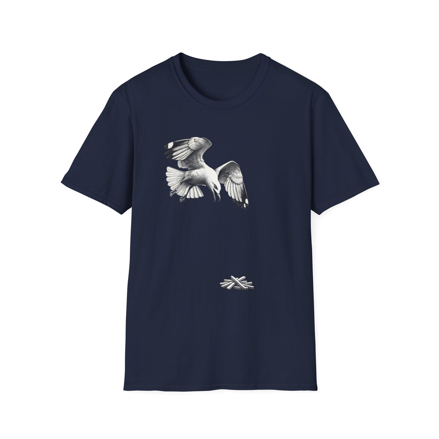 Seagull Chip T-Shirt, Seagull French Fry Shirt, Bird Lover Tee, Beach Bird Graphic Shirt, Coastal Wildlife Tee, Ocean Animal Gift