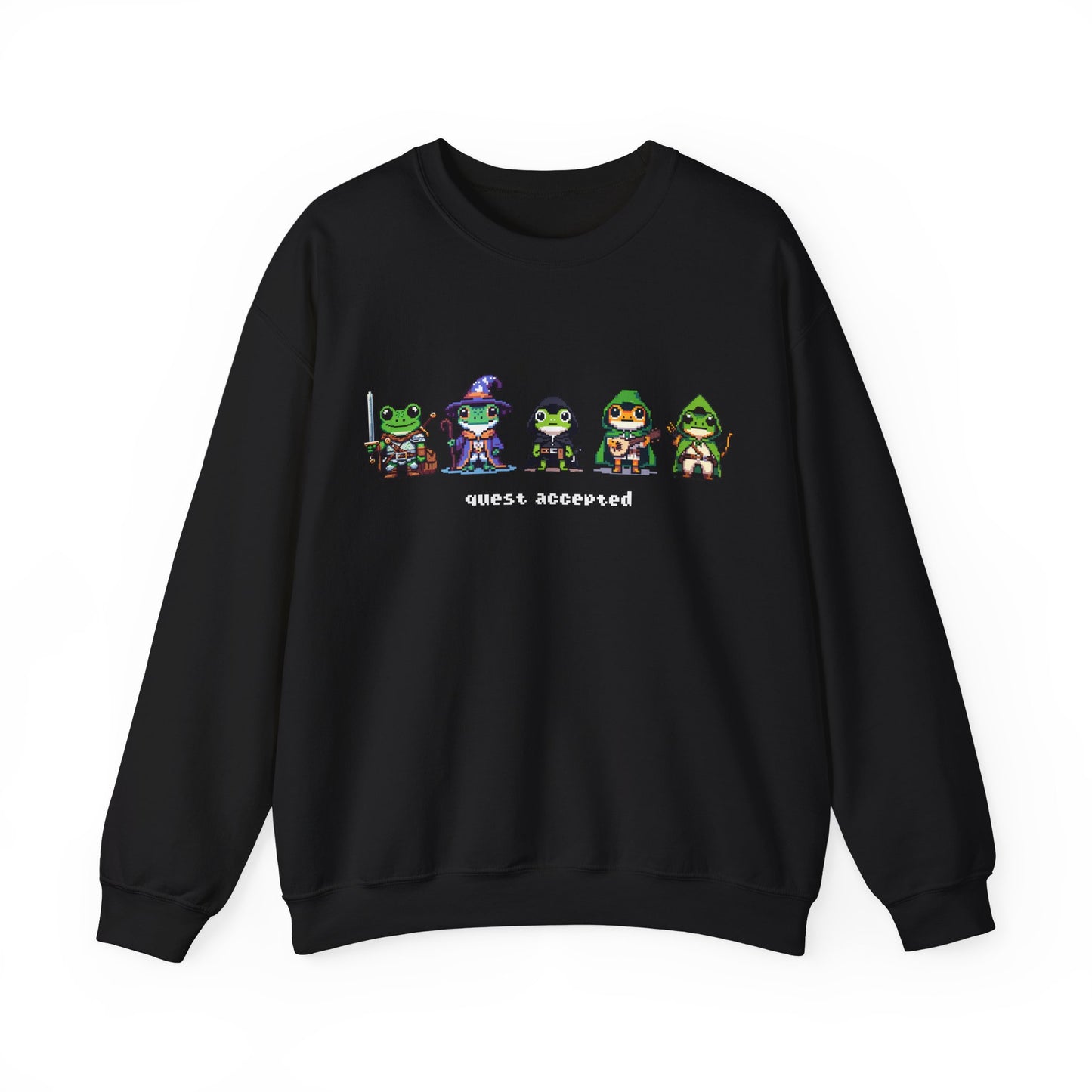 Quest Accepted | Retro Fantasy Frog Pixel Art | Unisex Crewneck Sweatshirt