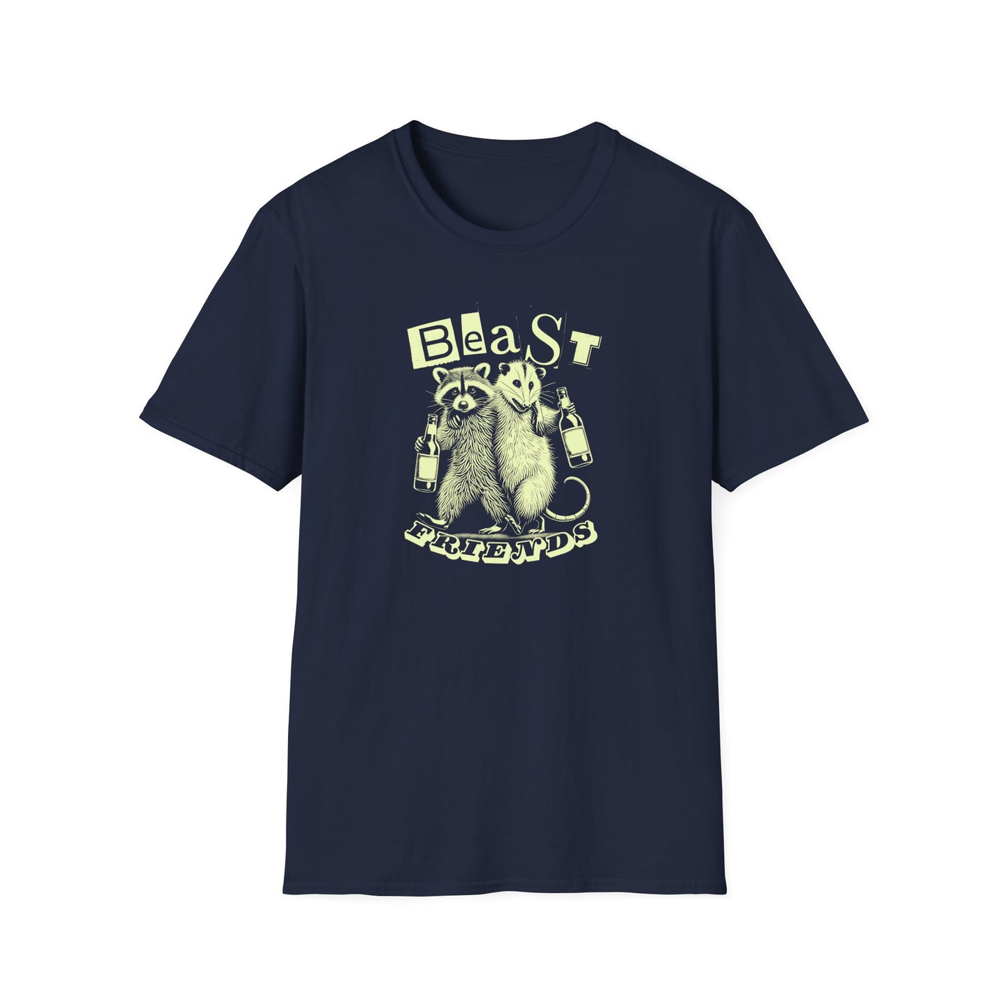 Raccoon Opossum Beast Friends T-Shirt, Funny Trash Panda Opossum Tee, Party Animal Shirt, Drinking Animal Tee, Chaos Friends Gift