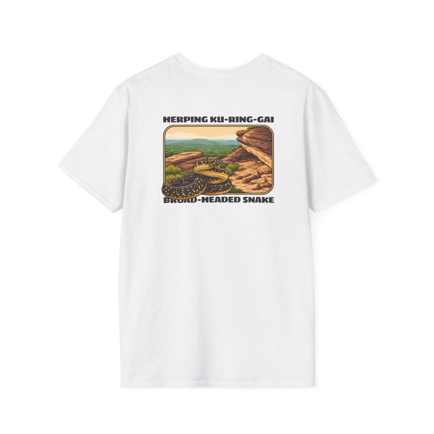 Broad-Headed Snake T-Shirt, Herping Ku-Ring-Gai Shirt, Australian Snake Tee, Reptile Lover Gift, Wildlife Back Print Shirt, Herper Tee